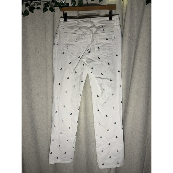 Lilly Pulitzer Sailor Pants Womens 8 White Anchor Embroidered Nautical Preppy - Picture 13 of 13